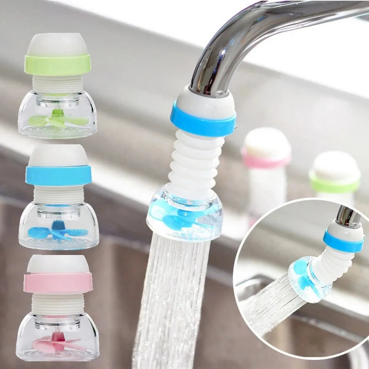 360 Rotatable Adjustable Water Filter Faucet Tap - Water-Saving Kitchen and Bathroom Organizer Tool