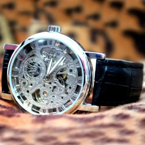 Skeleton Double Sided Glass Transparent Watch