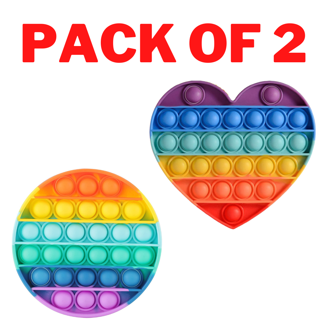 Chotai Mart's Rainbow Multicolour Popit Toy Double the Fun with a Pack of 2