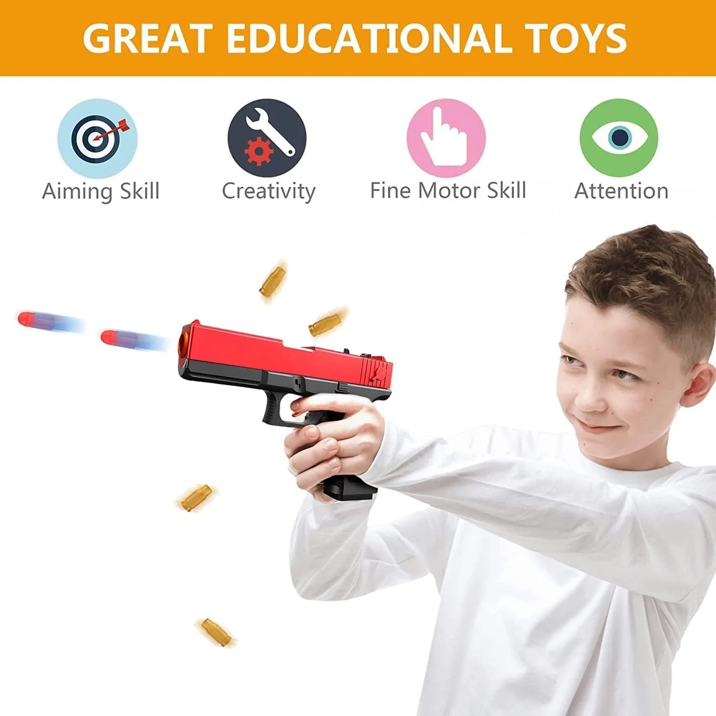Foam Ejection Toy Blaster, Shooting with Foam Darts, Blasters for Kids, Shooting Games,