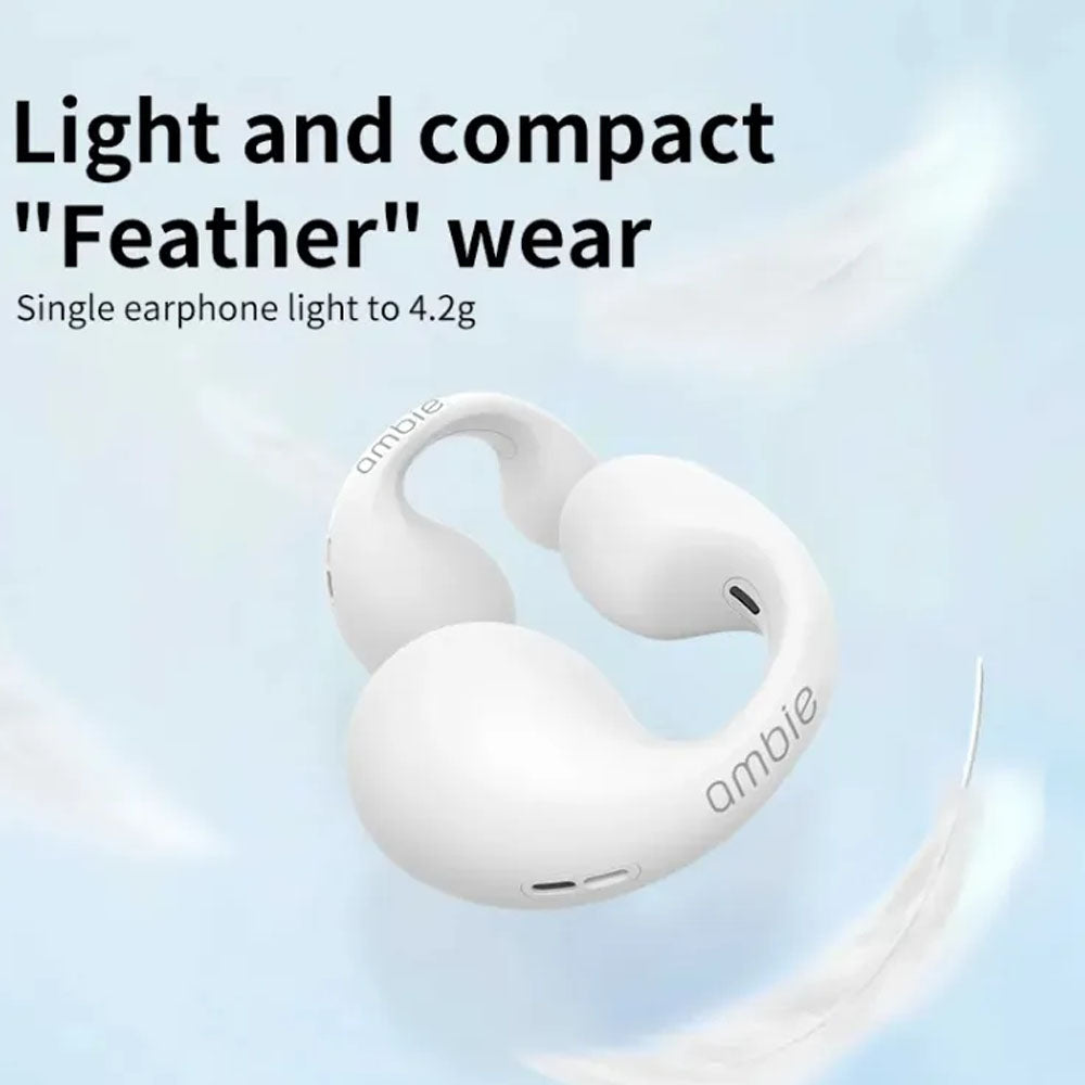 Ambie Open Ear Clip EarCuffs Bluetooth 5.2 β Touch Button Earbuds with ANC & Multipoint