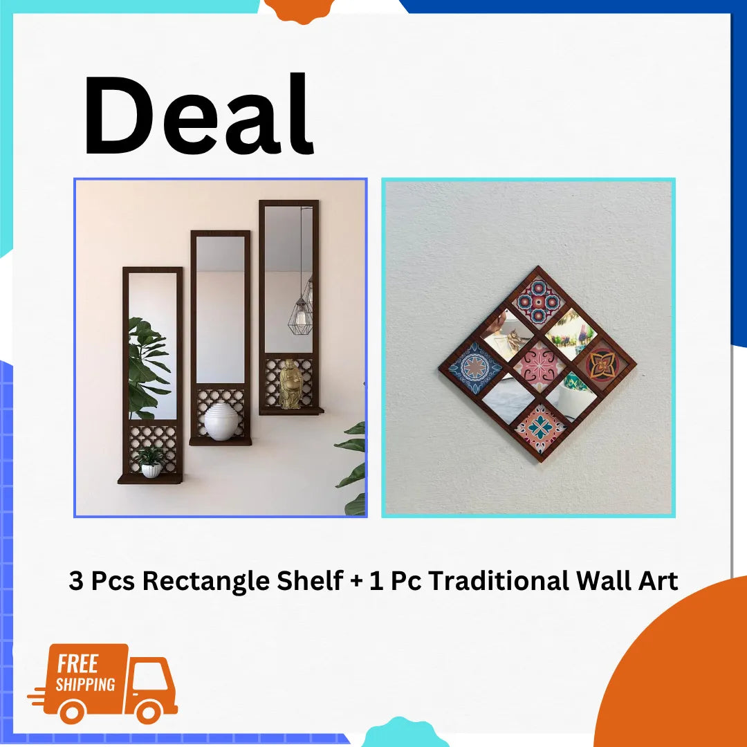 Dotz Brand Wall decorations items, Wooden wall shelf for bedroom, Wooden wall