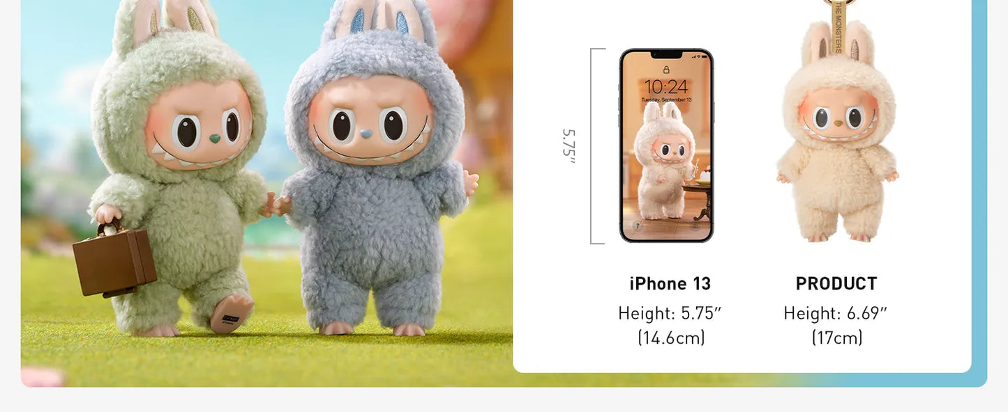 Cute Soft Bunny Doll with Keychain for Kids Girls Boys labubu