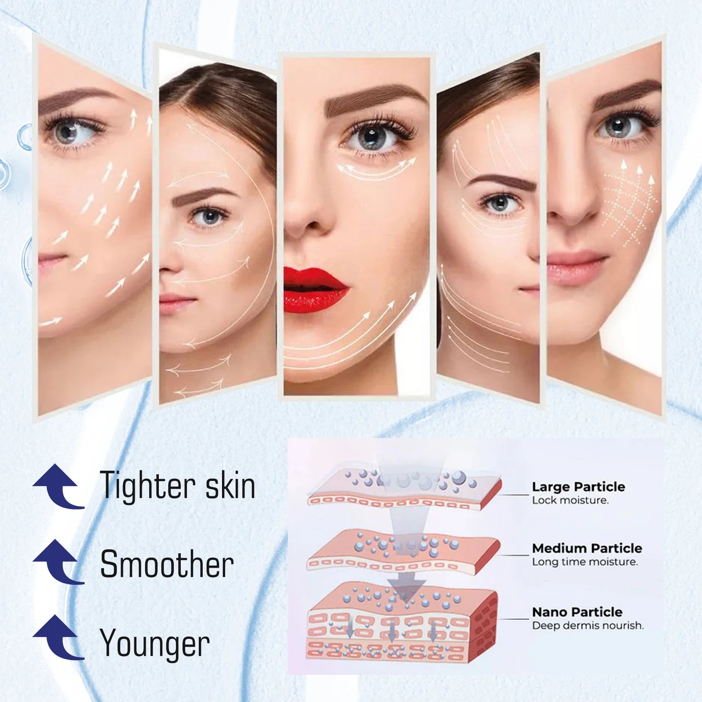 Ordinary Hyaluronic Acid Serum for Face Anti Wr-inkle Shrink pores Hydrating Moisturizing Essence Firming Lifting Skin Care