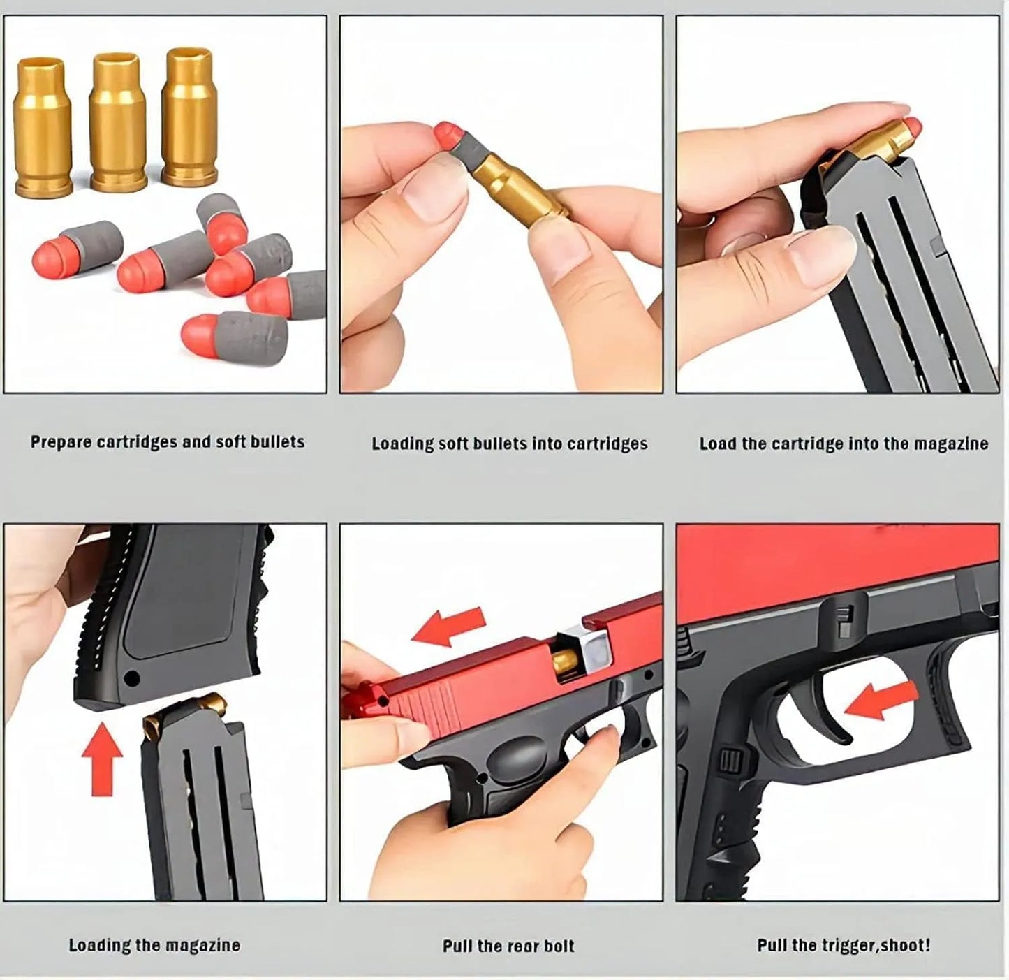Foam Ejection Toy Blaster, Shooting with Foam Darts, Blasters for Kids, Shooting Games,