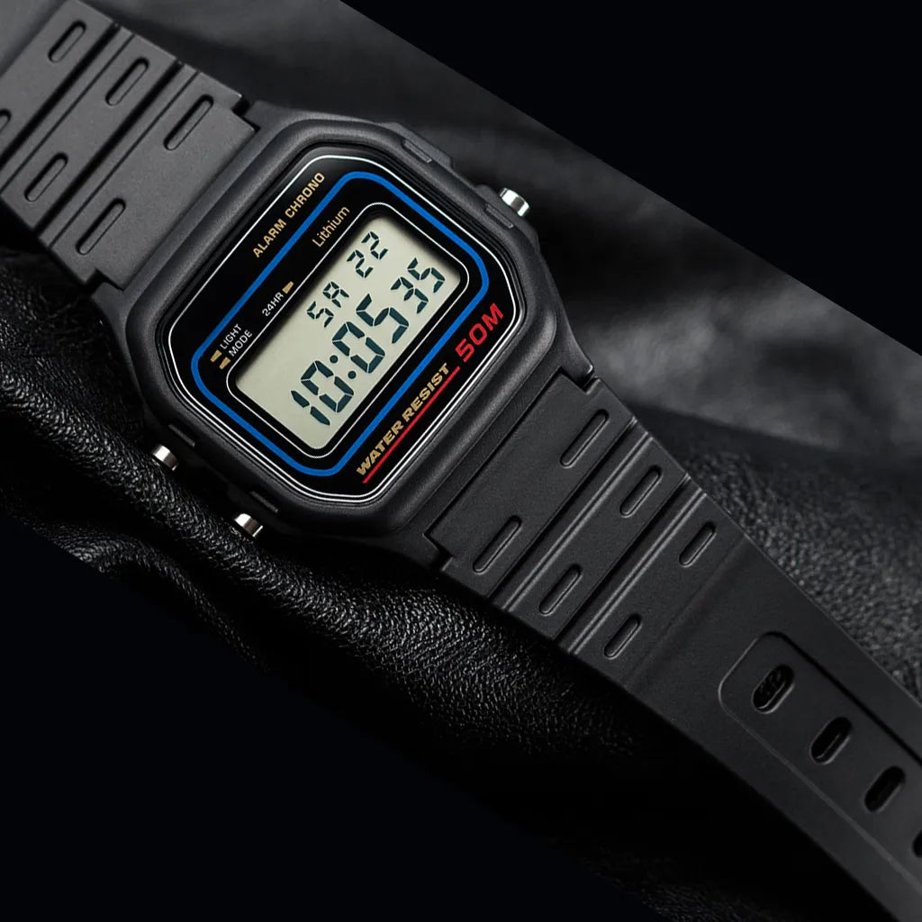 Vintage Silver Classic Digital Wrist Watch