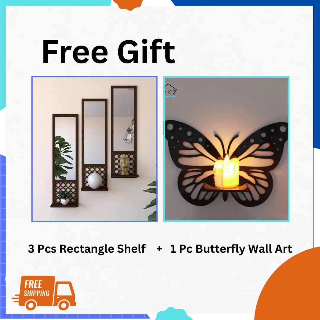 Dotz Brand Wall decorations items, Wooden wall shelf for bedroom, Wooden wall
