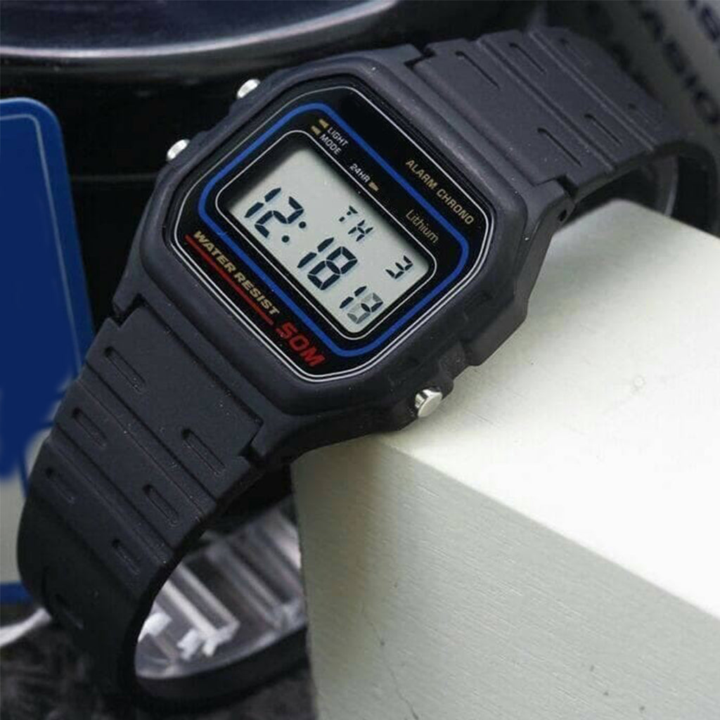 Vintage Silver Classic Digital Wrist Watch